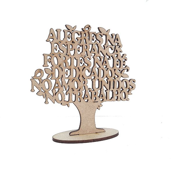 Lembrança Mini Arvore Alegres na Esperança 11 cm MDF