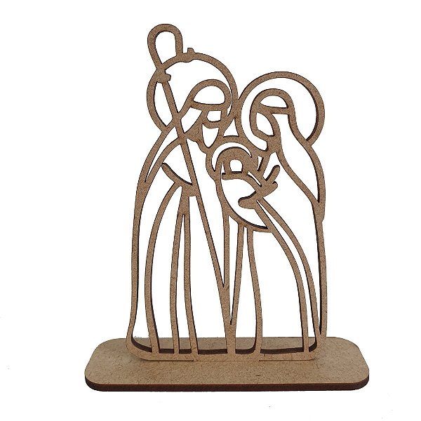 Lembrança Natal Presepio Sagrada Família 12 cm MDF