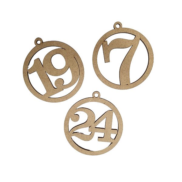 Kit Pingentes Advento Natal Modelo Bola Numero 1 a 25