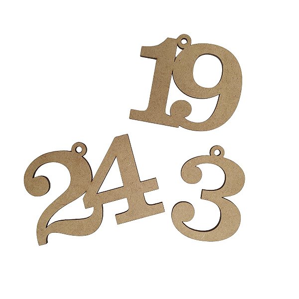 Kit Pingentes Advento Natal Modelo Numeros 1 a 25