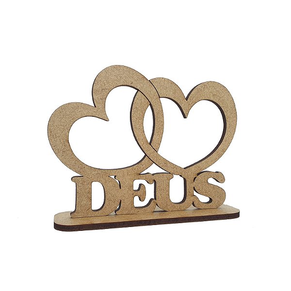 Lembrança Cristã ECC 6 Dois Corações e Deus MDF