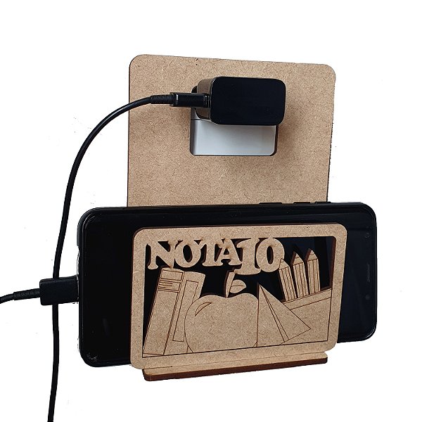 Lembrança Suporte Porta Carregador Celular Dia do Professor Educador MDF