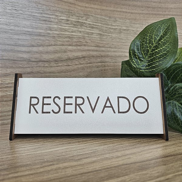 Placa de Mesa Reservado MDF 15 cm