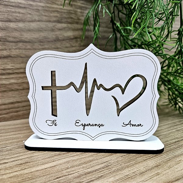 Lembrança Fé Esperança e Amor MDF