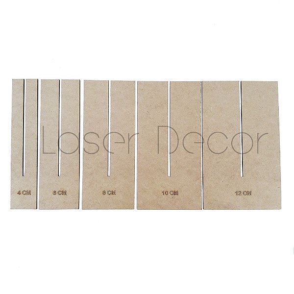 Gabaritos Moldes Laço Simples 4,6,8,10 e 12 cm MDF Cru