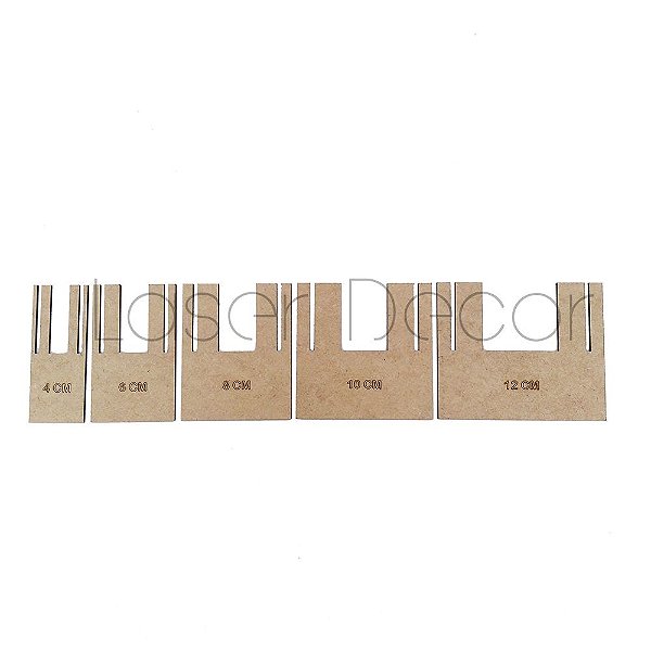 Gabaritos Moldes Laço Chanel 4,6,8,10 e 12 cm MDF Cru
