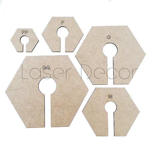 Gabaritos Moldes Laço Cruzado P, M, G e GG MDF Cru