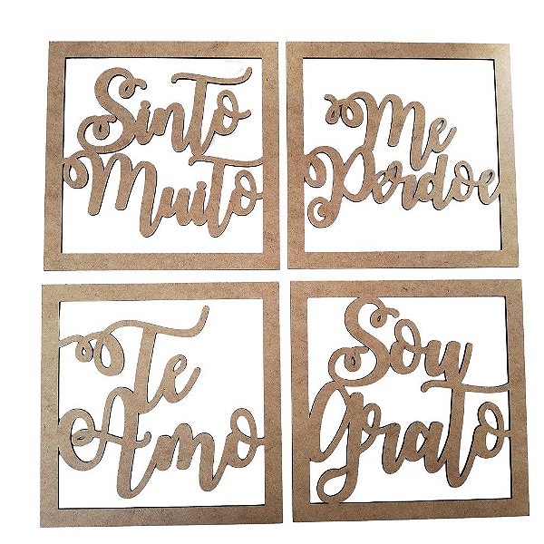 Painéis Decorativos Ho'oponopono 20x20cm MDF Cru