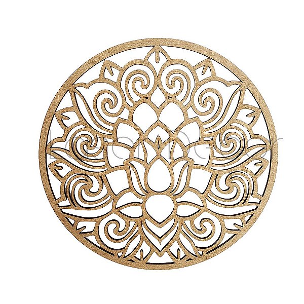 Mandala Vazada Modelo 19 Flor de Lotus MDF
