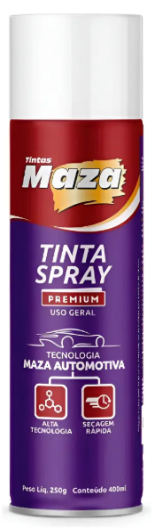 Tinta Premium Spray Branco Brilhante Maza 400ml