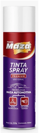 Tinta Premium Spray Branco Fosco Maza 400ml