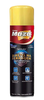 Tinta Spray Amarelo Direto Na Ferrugem Maza 400ml