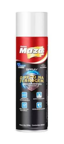 Tinta Spray Branco Direto Na Ferrugem Maza 400ml