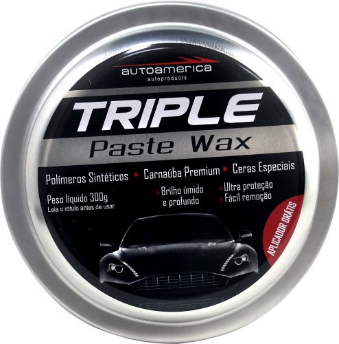 Autoamerica Cera de Carnaúba Triple Wax c/ Aplicador (300g)