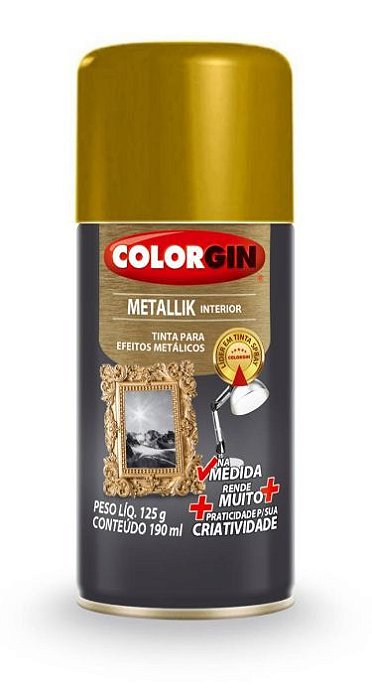 Colorgin Spray Metallik Ouro 552 (190ml)