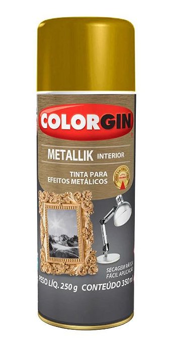 Colorgin Spray Metallik Ouro 52 (350ml)