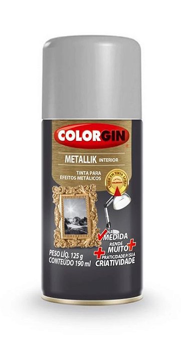 Colorgin Spray Metallik Prata 553 (190ml)