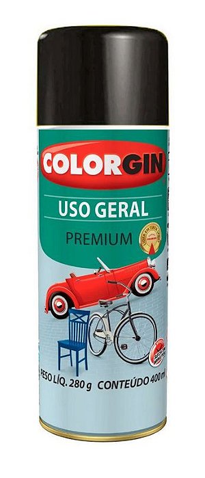 Colorgin Spray Uso Geral Preto Rapido 52001 (400ml)