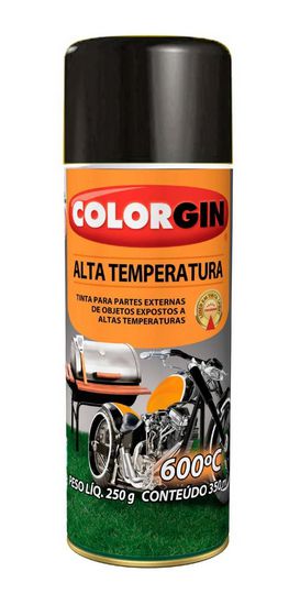 Colorgin Tinta Spray Alta Temperatura Preto (350ml)