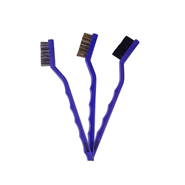 Vonixx Kit com 3 Escovas para Detalhamento Automotivo - Nylon, Latão e Aço Inoxidável