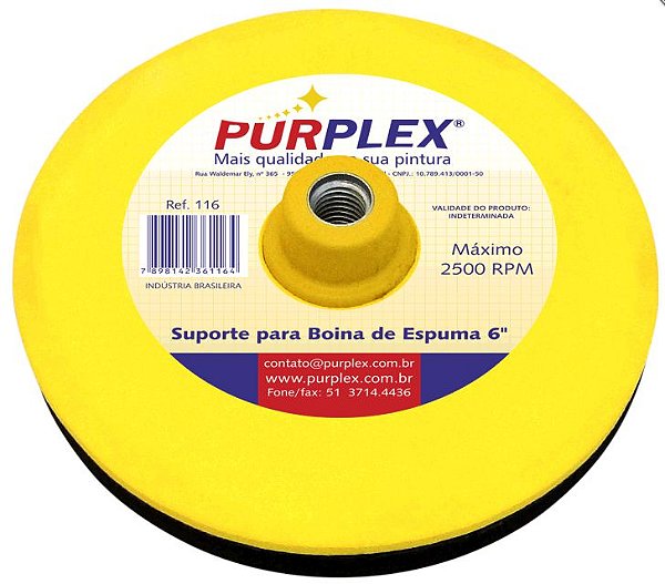 Purplex Suporte de Disco EVA com Velcro para Boina de Espuma 6"