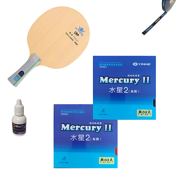 Combo Raquete C5 borrachas Mercury