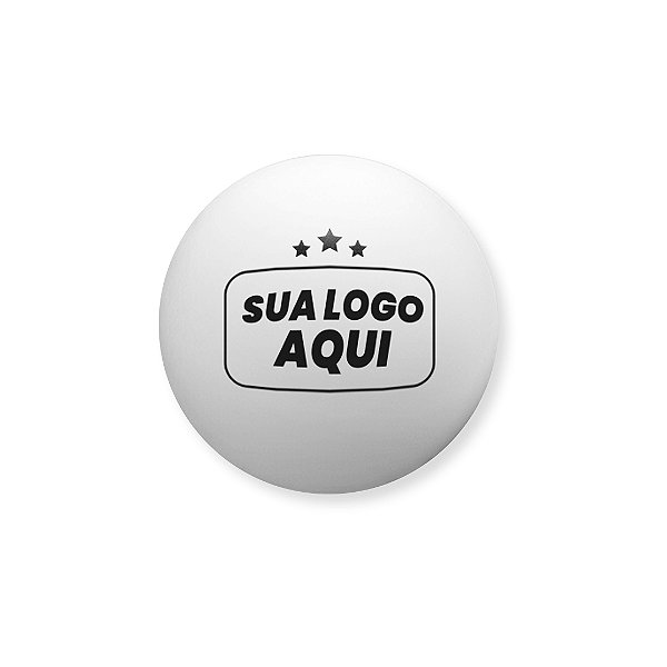 Bola personalizada para tênis de mesa 3 estrelas branca