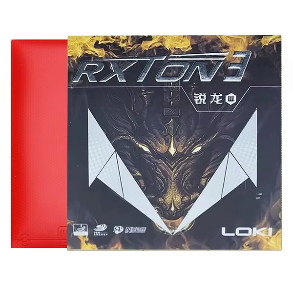 Borracha Loki RXTON 3 tênis de mesa Speed Spin Vermelha