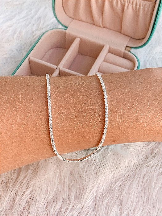 Choker de Prata Riviera Cristal