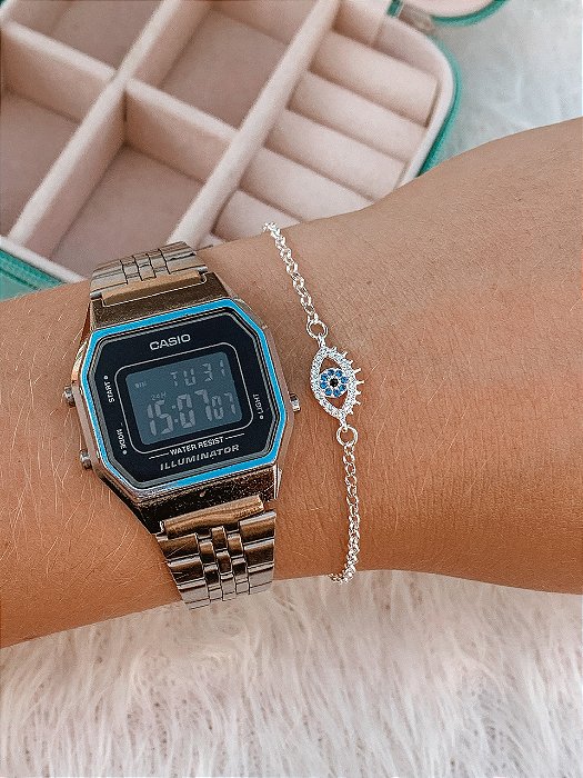 Pulseira de Prata Olho Grego Cravejado