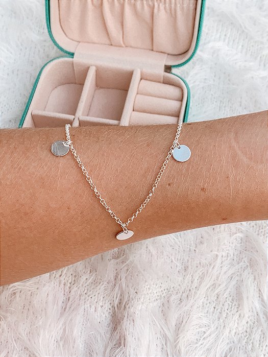 Choker de Prata Medalhas Lisas