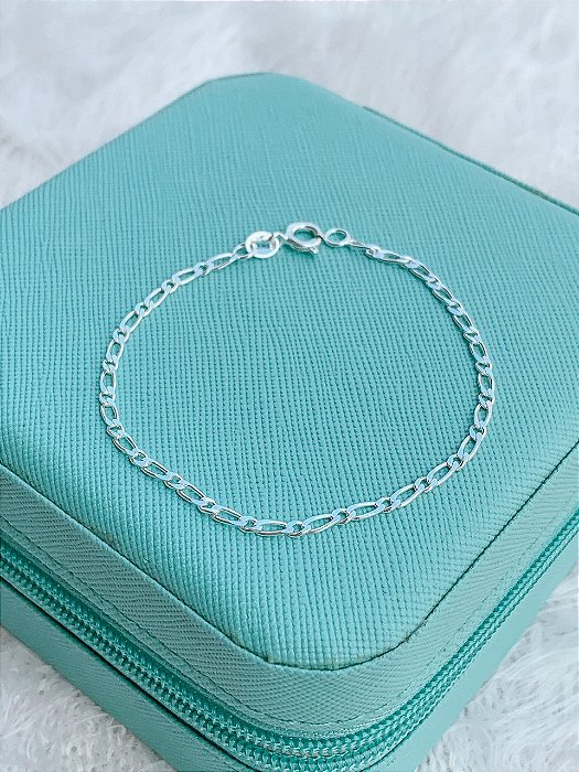 Pulseira de Prata Masculina Infantil Elo 1x1