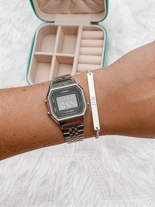 Pulseira de Prata Placa Personalizada