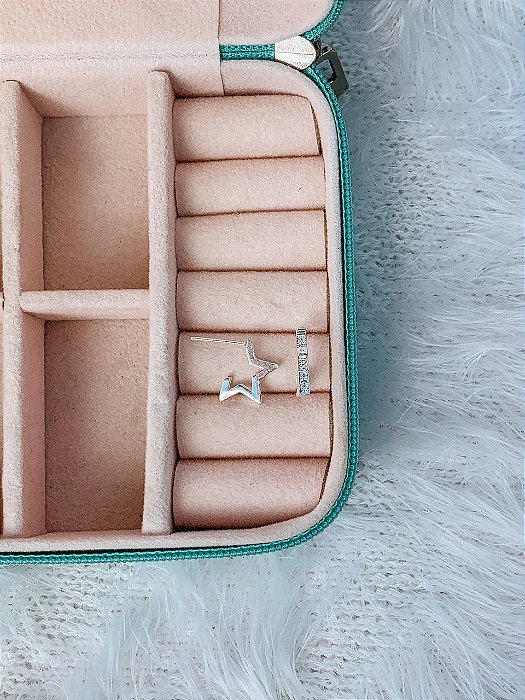 Argola de Prata Estrela Cravejada