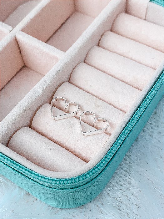 Brinco de Prata Coração Vazado