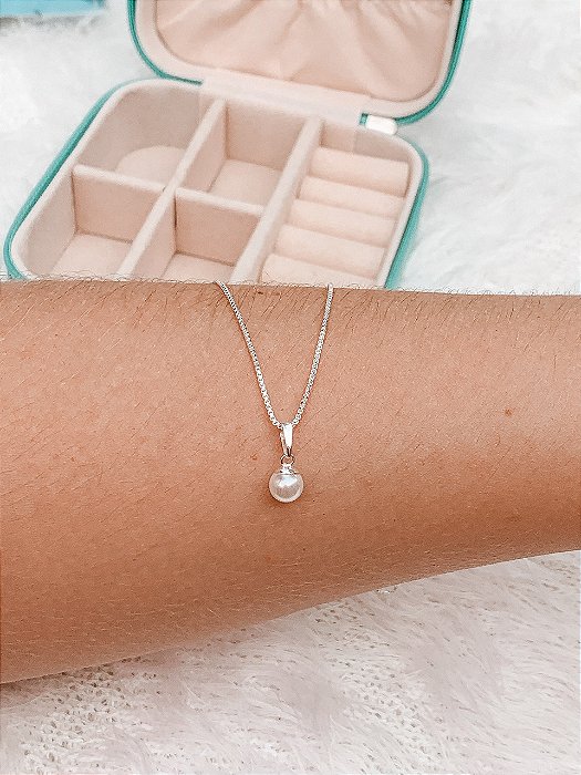 Gargantilha de Prata Pérola