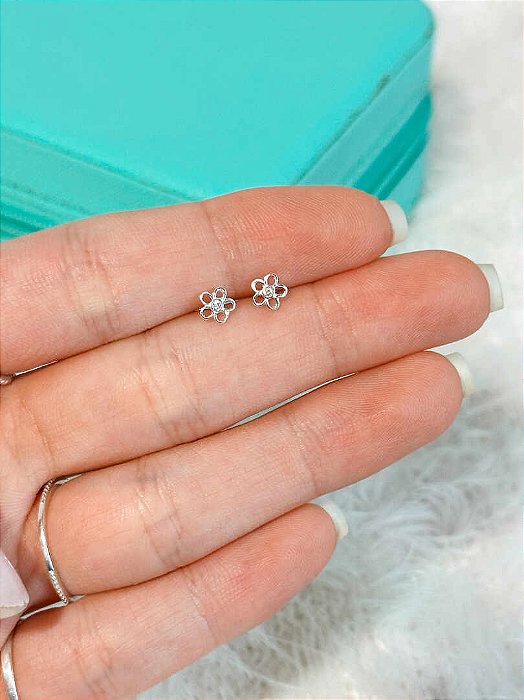 Brinco de Prata Mini Flor