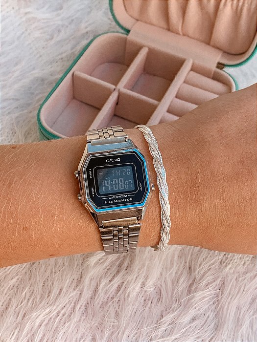 Pulseira de Prata Trançada Dois Fios