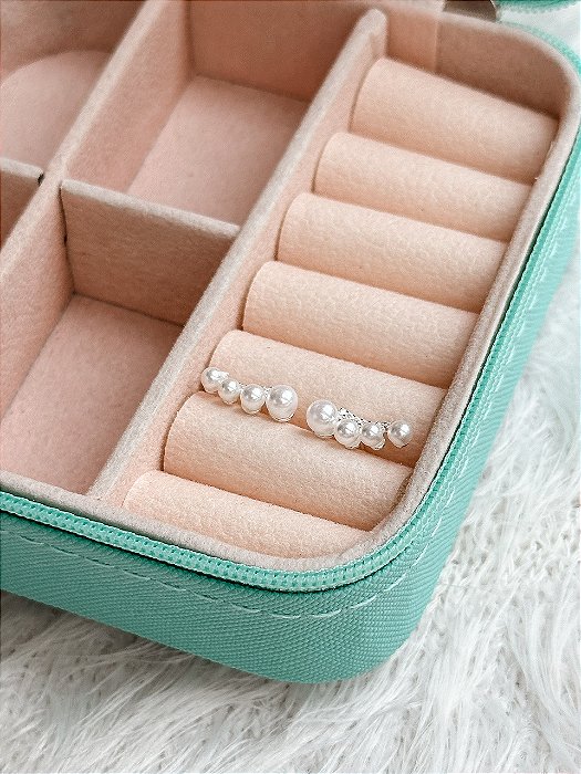 Brinco de Prata Ear Cuff Pérolas