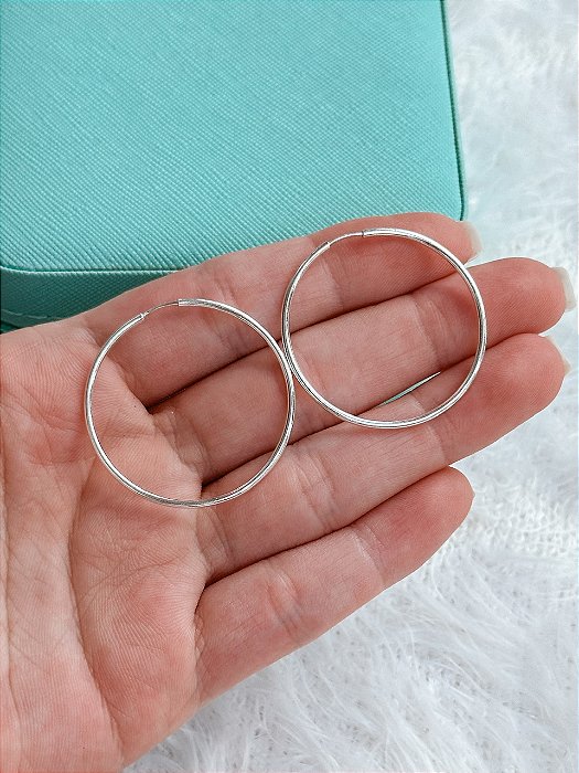 Argola de Prata Encaixe 3,5cm