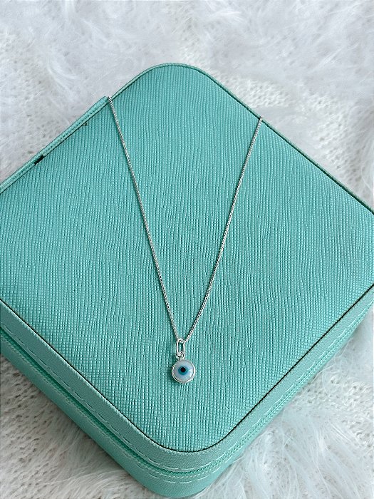 Gargantilha de Prata Olho Grego Resina