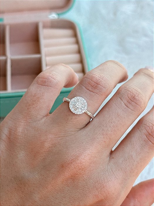 Anel de Prata Pizza Cravejada