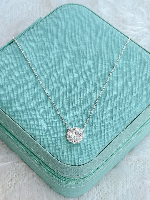 Gargantilha de Prata Redonda Cristal