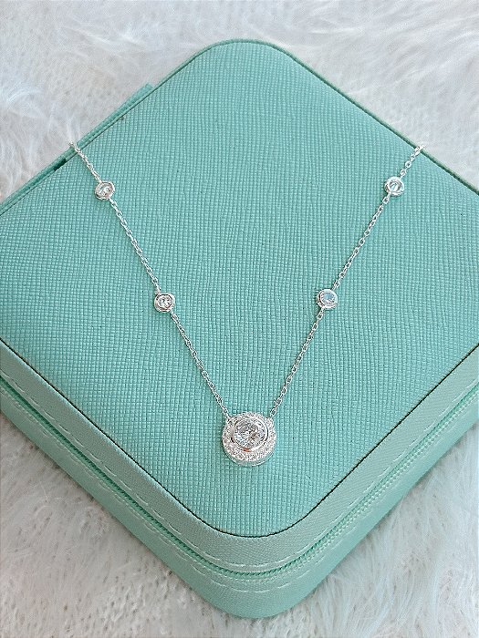 Gargantilha de Prata Redonda Tiffany