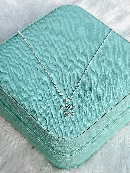 Gargantilha de Prata Borboleta