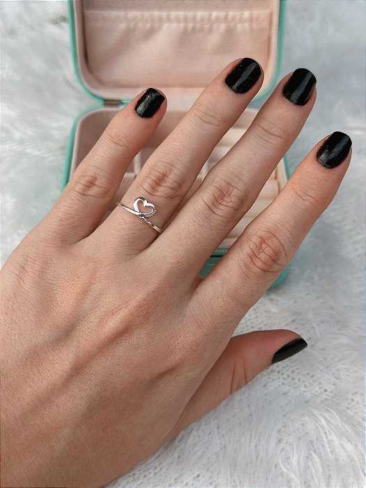 Anel de Prata Nó Coração