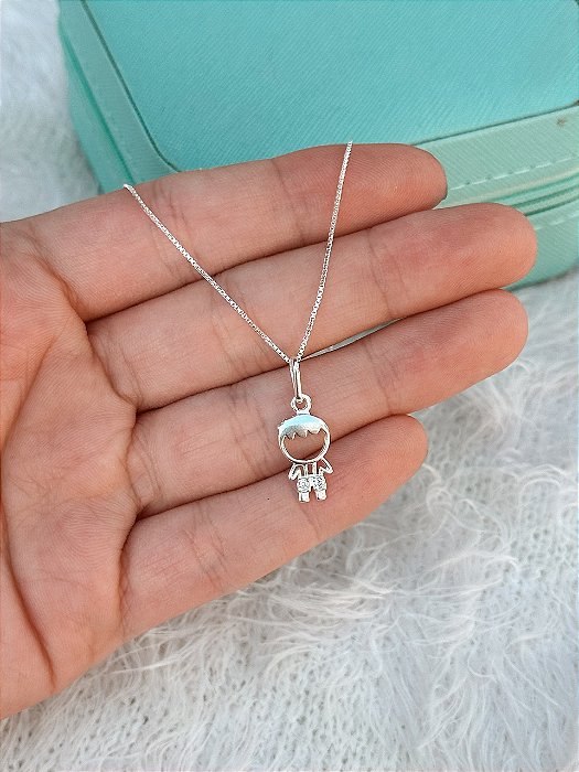 Gargantilha de Prata Menino Franja