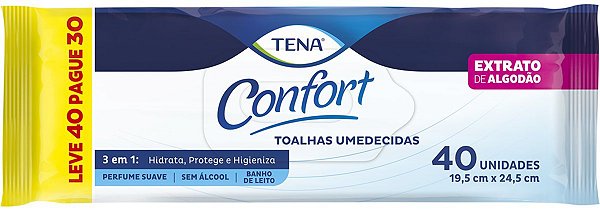 TOALHA UMEDECIDA TENA CONFORT C/ 40