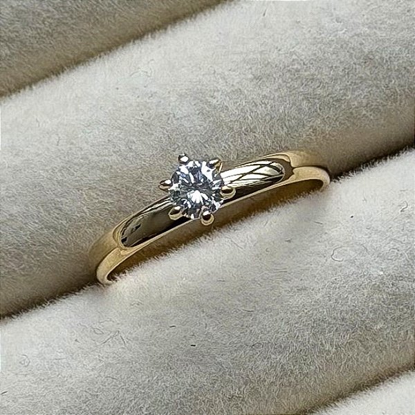 Anel de Noivado Ouro 18k Santorini