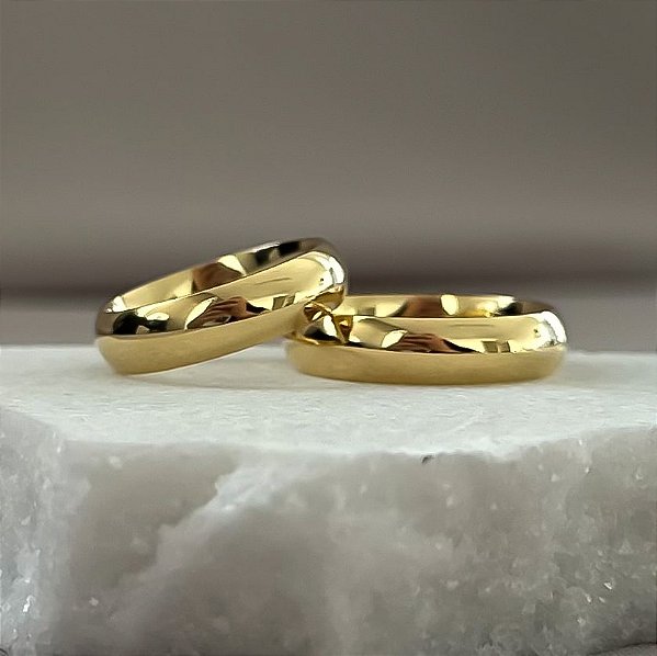 Par de alianças de casamento - ouro 18k